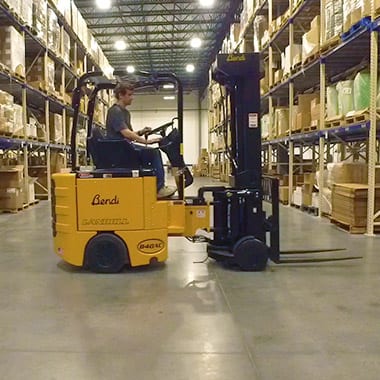 Warehousing and Fulfillment | Pharmatechlabs® image of a forklift moving supplements 