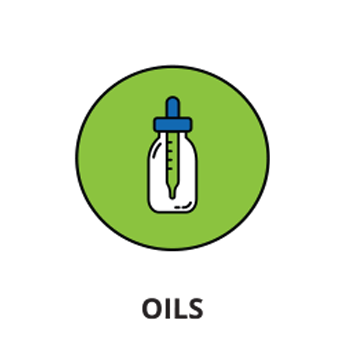 Pharmatechlabs® | Four amber bottles of essential oils in the process of essential oil contract manfaturing   